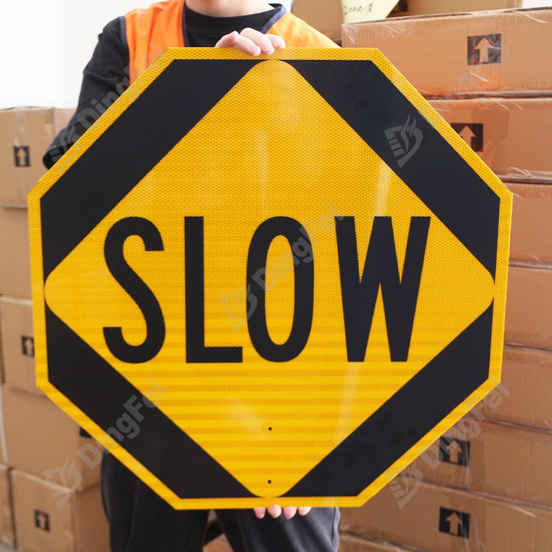 Engineer Grade EGP Reflective Stop Slow Aluminum Sign - 